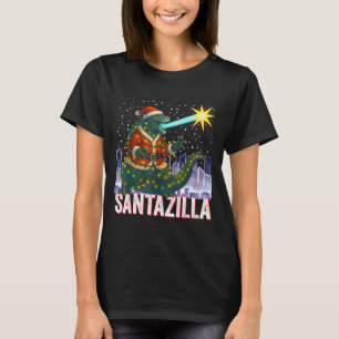 Kaiju Christmas Santazilla Japanese Monster Dinosa T-Shirt