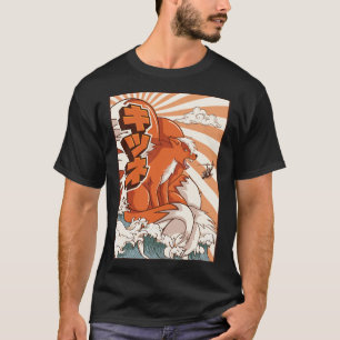 Kaiju Kitsune Nine Tailed Fox Japanese Monster Gif T-Shirt