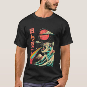 Kaiju Monster Japanese Art Legendary Rare Cat Rain T-Shirt