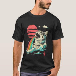 Kaiju Monster Japanese Art Legendary Rare Cat Rain T-Shirt