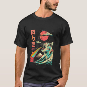 Kaiju Monster Japanese Art Legendary Rare Cat Rain T-Shirt