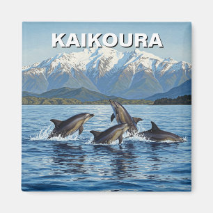 Kaikoura New Zealand Dolphins Travel Magnet