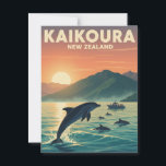 Kaikoura New Zealand Dolphins Travel Postcard<br><div class="desc">Kaikoura, a small coastal town on the east coast of New Zealand’s South Island, is famous for its incredible marine life and stunning natural beauty. Nestled between the rugged Seaward Kaikoura Range and the Pacific Ocean, the town offers breathtaking views where snow-capped mountains meet the sea. Kaikoura’s unique underwater geography,...</div>
