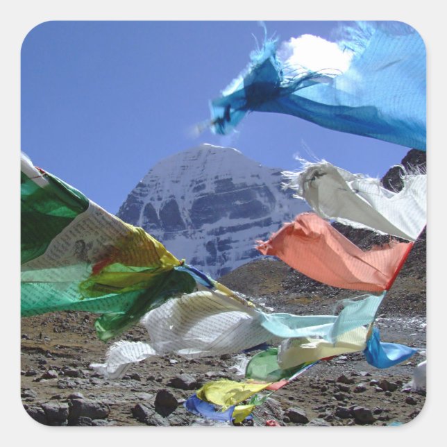 Kailash, Holy mountain, Tibet - Himalayas Square Sticker (Front)