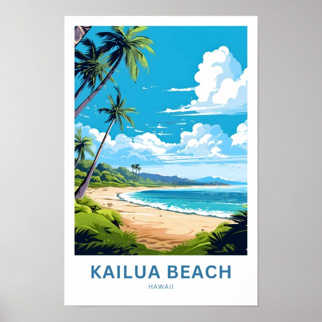 Kailua Beach Hawaii Travel Print (Front)
