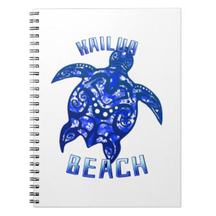 Kailua Beach Hawaii Vacation Tribal Turtle Notebook