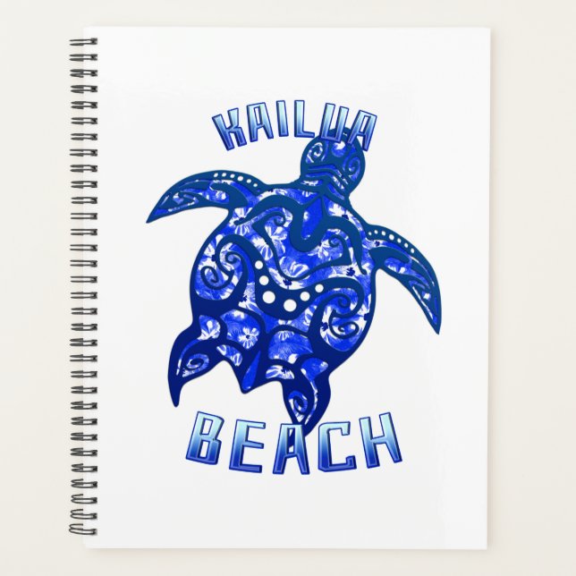 Kailua Beach Hawaii Vacation Tribal Turtle Planner (Front)