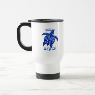 Kailua Beach Hawaii Vacation Tribal Turtle Travel Mug