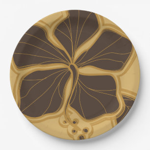Kailua Hibiscus Hawaiian Engineered Floral Paper Plate