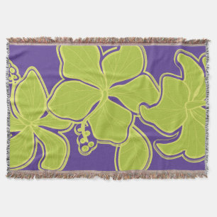 Kailua Hibiscus Hawaiian Floral Throw Blanket