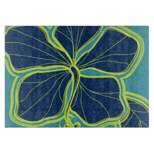 Kailua Hibiscus Hawaiian Glass Cutting Board