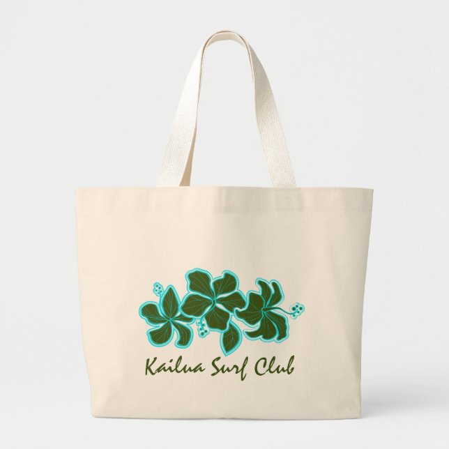 Kailua Hibiscus Surf Club Beach Bag (Front)