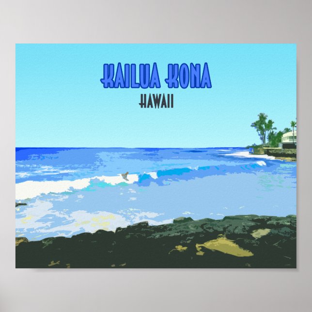 Kailua Kona Big Island Hawaii Vintage Poster (Front)
