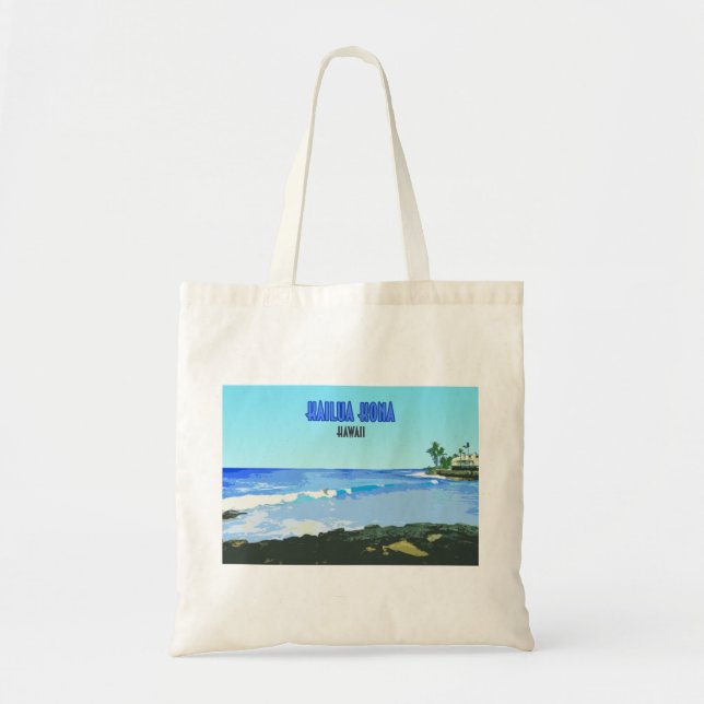 Kailua Kona Big Island Hawaii Vintage Tote Bag (Front)