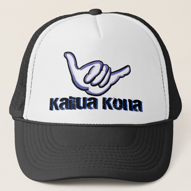 Kailua Kona black shaka hat (Front)
