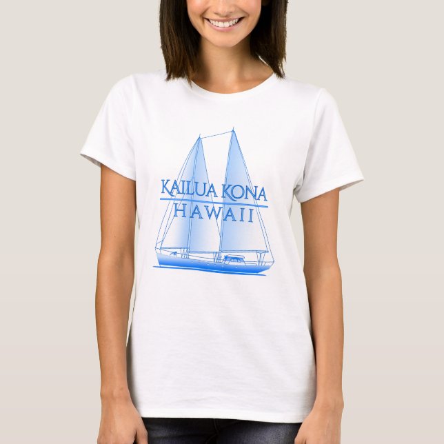 Kailua Kona Coastal Nautical Sailing Sailor T-Shirt (Front)