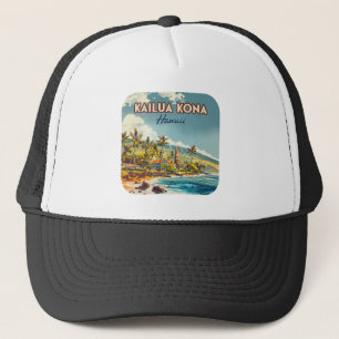 Kailua Kona Hawaii Big Island Beach Vintage Trucker Hat