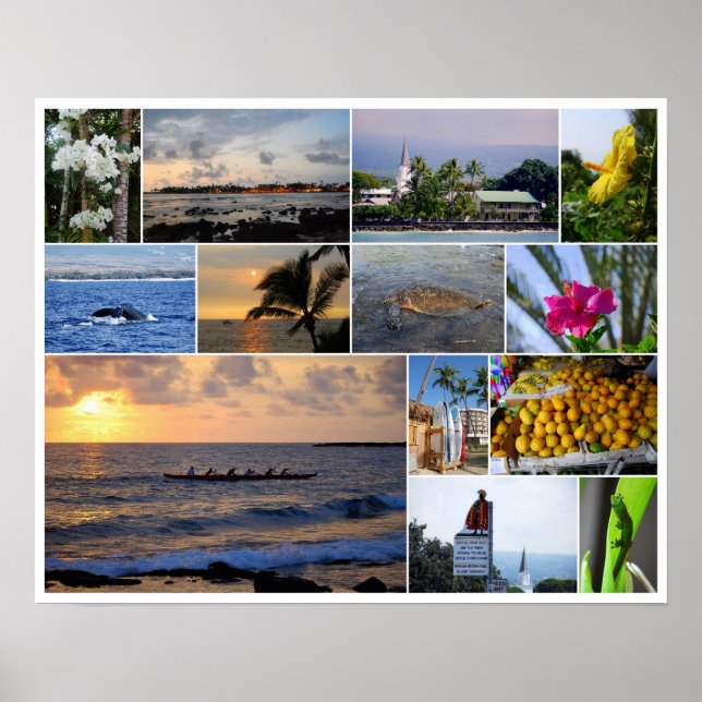 Kailua-Kona Hawaii Collage 20 x 16 Poster (Front)