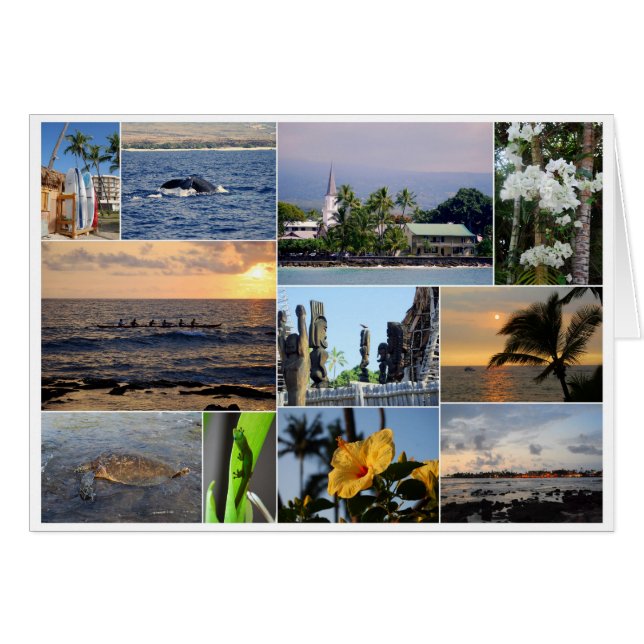 Kailua Kona Hawaii Collage Card (Front Horizontal)