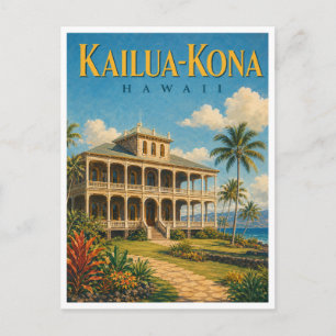 Kailua-Kona Hawaii Hulihee Palace GeoSaga Postcard
