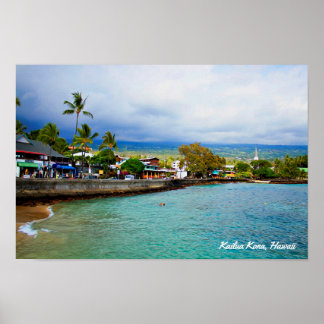 Kailua Kona, Hawaii • Oil Paint Digital Art Poster