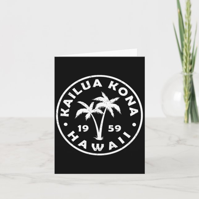 Kailua-kona Hawaii Palm Tree Mens Womens Girls Boy Card (Front)