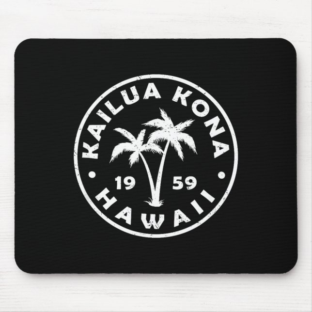 Kailua-kona Hawaii Palm Tree Mens Womens Girls Boy Mouse Mat (Front)