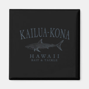 Kailua - kona hawaii shark retro slate art fishing magnet