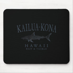 Kailua - kona hawaii shark retro slate art fishing mouse mat