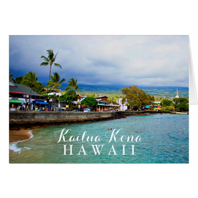 Kailua Kona Pier Hawaii Oil Paint Digital Art (Front Horizontal)