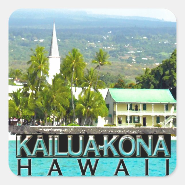 Kailua-Kona Square Sticker (Front)