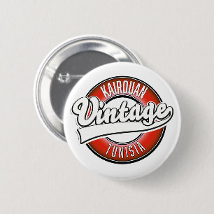 Kairouan tunisia vintage style logo 6 cm round badge