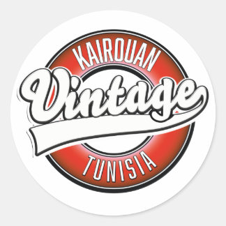 Kairouan tunisia vintage style logo classic round sticker