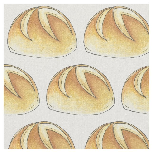 Kaiser Roll Bread Baking Boulangerie Breadmaking Fabric (Close Up)