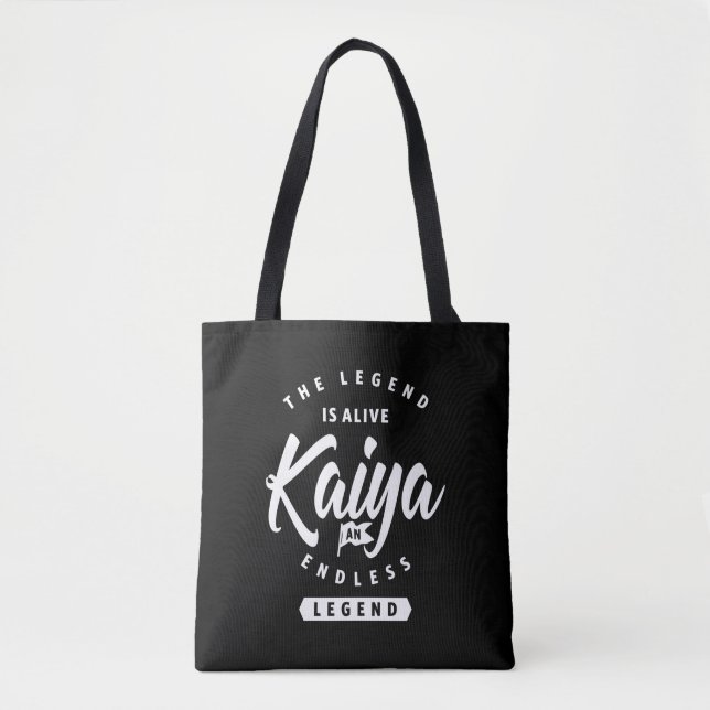 Kaiya Personalised Name Birthday Gift Tote Bag (Front)