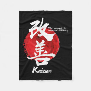 Kaizen Japanese Improving Concept Quote Calligraph Fleece Blanket