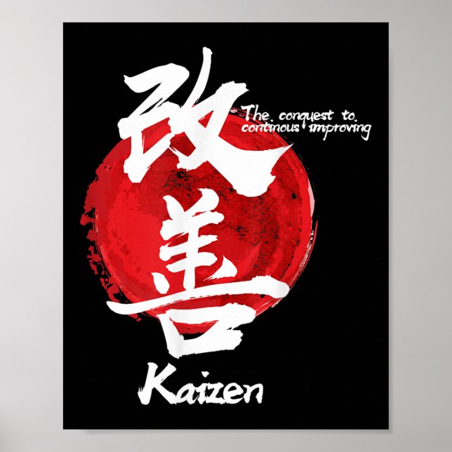 Kaizen Japanese Improving Concept Quote Calligraph Poster (Front)