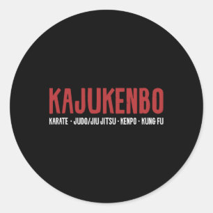 Kajukenbo Karate Judo Jiu Jitsu Kenpo Kung Fu Classic Round Sticker
