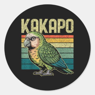 Kaka New Zealand Kaka Bird Parrot Retro Vintage Classic Round Sticker