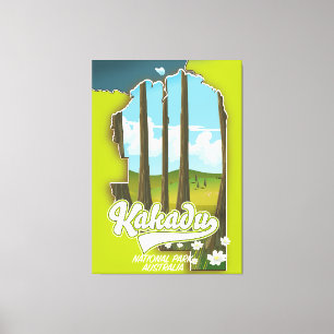 Kakadu national park Australia map Canvas Print