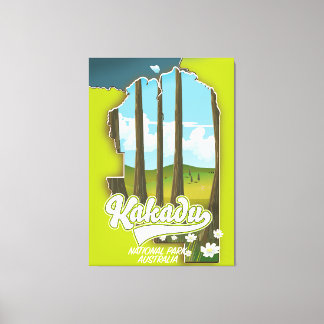 Kakadu national park Australia map Canvas Print