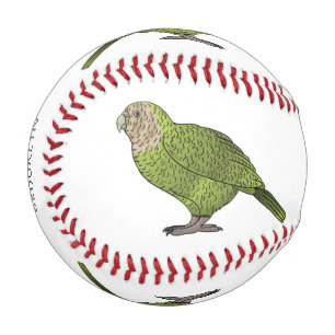 Kakapo bird cartoon illustration baseball