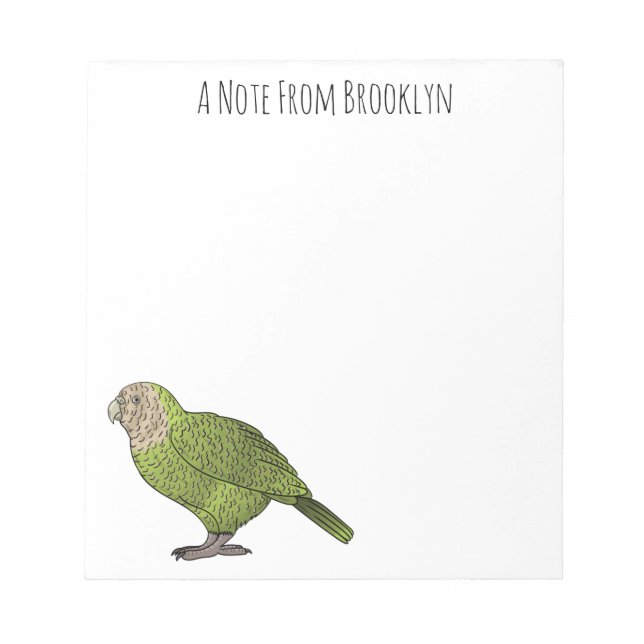 Kakapo bird cartoon illustration notepad (Front)