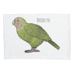 Kakapo bird cartoon illustration  pillowcase