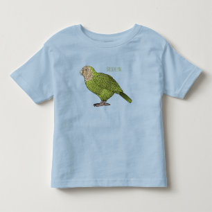 Kakapo bird cartoon illustration toddler T-Shirt