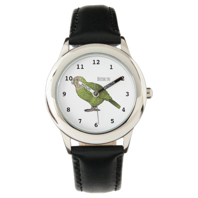 Kakapo bird cartoon illustration watch (Front)