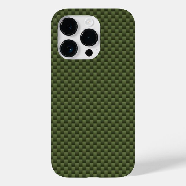 Kaki Green Carbon Fibre Automotive Texture Case-Mate iPhone Case (Back)