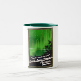 Kakslauttanen finland travel poster Two-Tone coffee mug