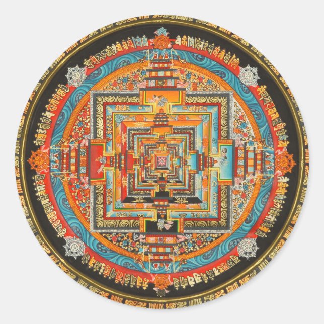 KALACHAKRA ESOTERIC MANDALA III CLASSIC ROUND STICKER (Front)