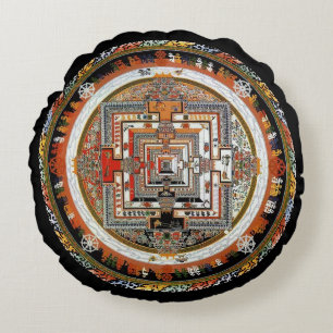 Kalachakra Mandala Round Cushion